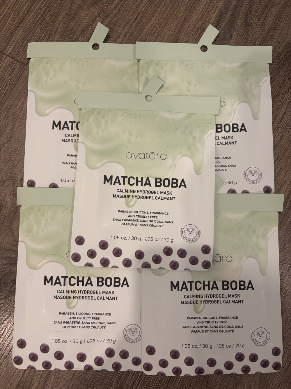 Avatara Matcha Boba calming hydrogel face masks - SET OF 5!     beauty skincare